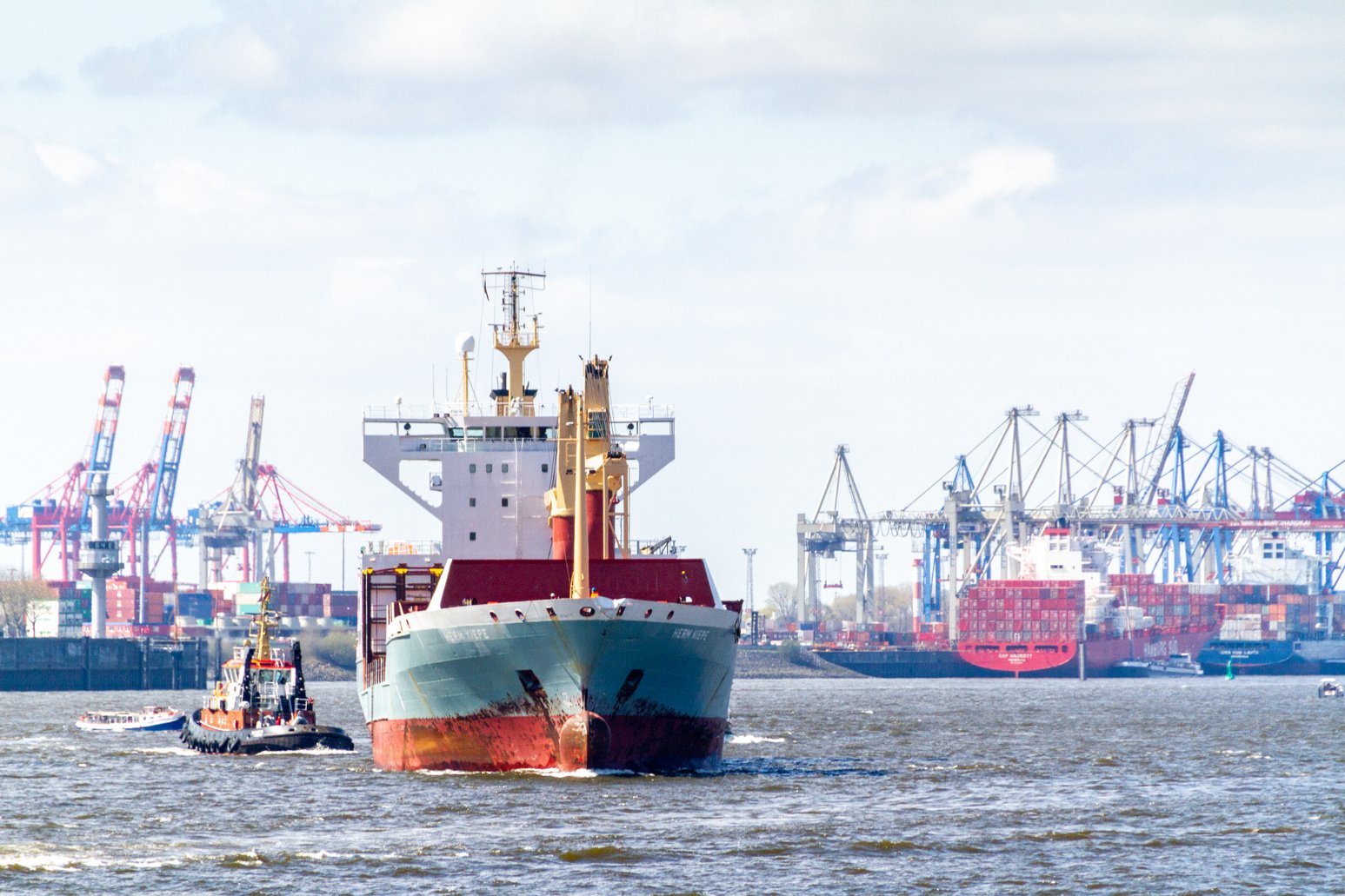 Cargo Ship at Sea